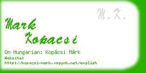 mark kopacsi business card