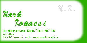 mark kopacsi business card